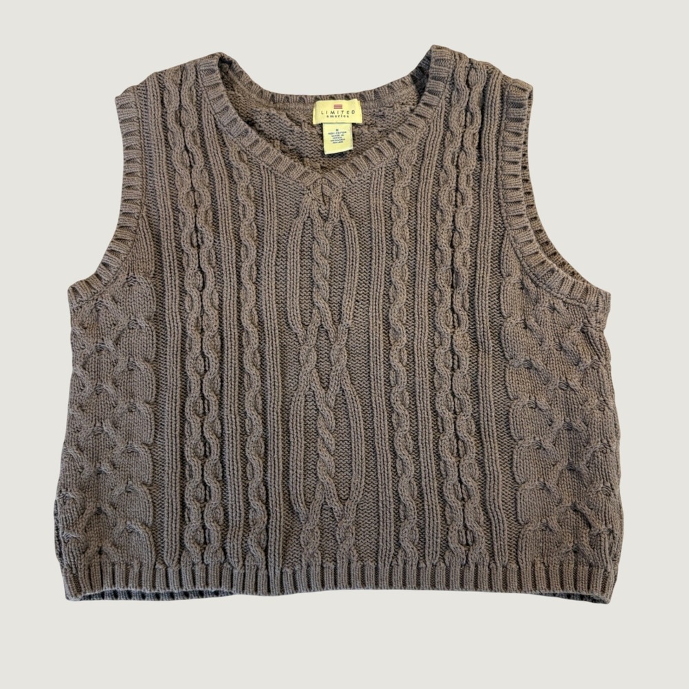 Limited America Sweater Vest Womens M Brown Excellent Cotton